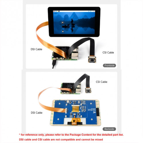 Câble flexible Waveshare pour Raspberry Pi 5 22 broches vers 15 broches DSI FPC, spécifications : 200 mm SW9701545-06